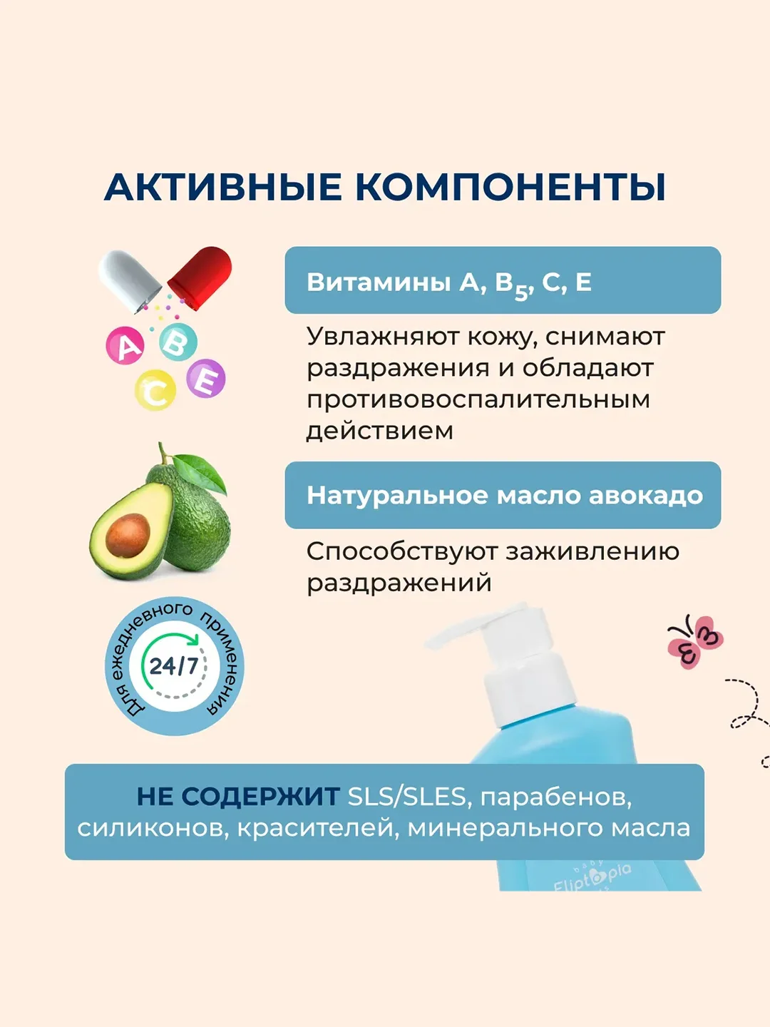 Мыло жидкое FLIPTOPIA Baby, детское, 300 мл
