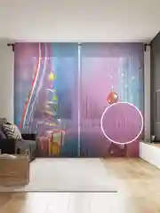 Разноцветный тюль сетка в комнату фототюль "Сказочное Рождество" 290x265