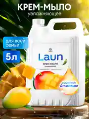 Жидкое крем-мыло GRASS густое, гипоаллергенное Laun Манго, 5 л