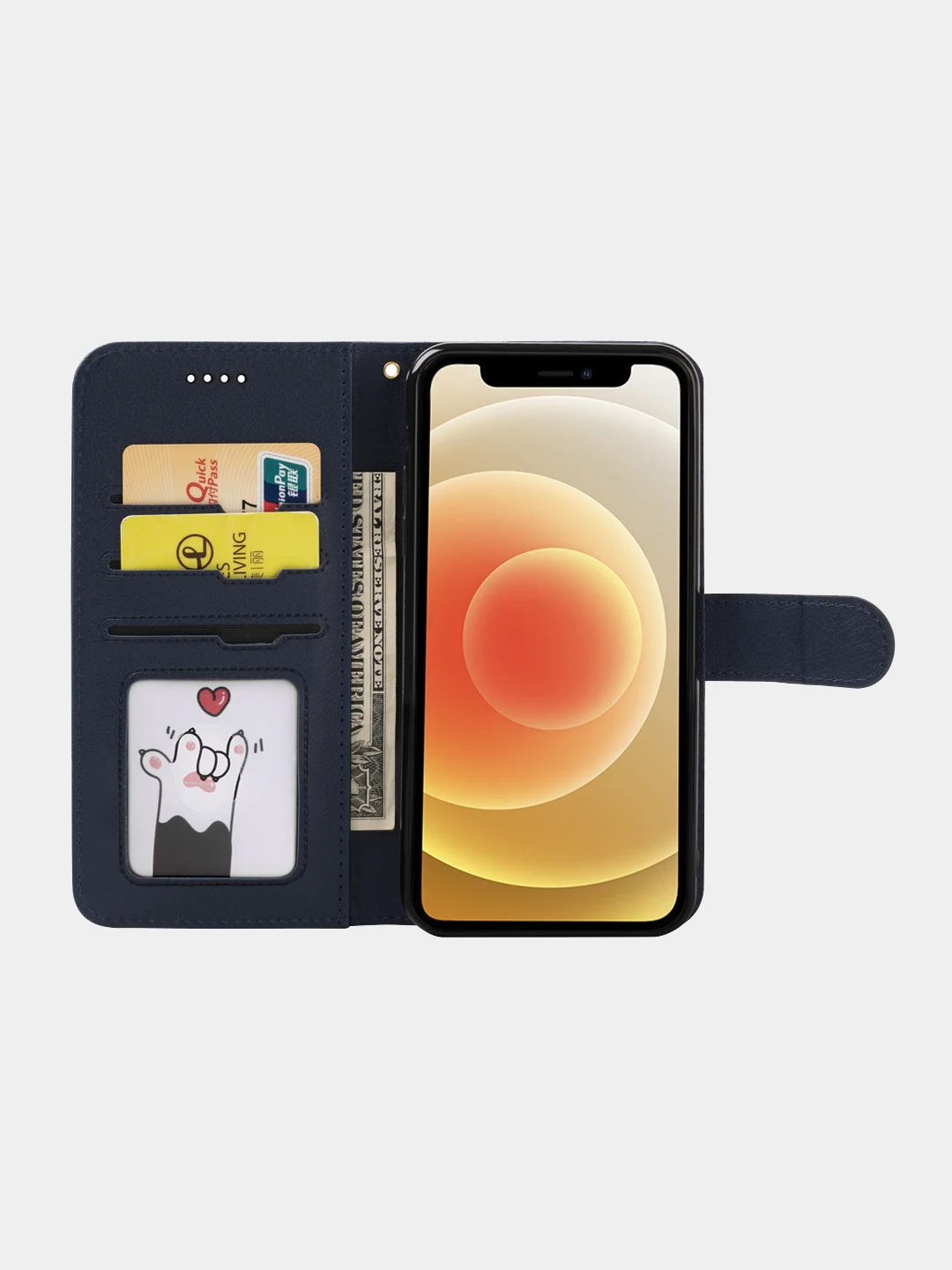 Черный чехол книжка для Xiaomi Redmi 12 4G, кожаный PU