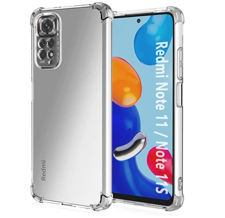 Чехол для Xiaomi Redmi Note 11 4G / Note 11S, с усиленными углами, силиконовый, прозрачный