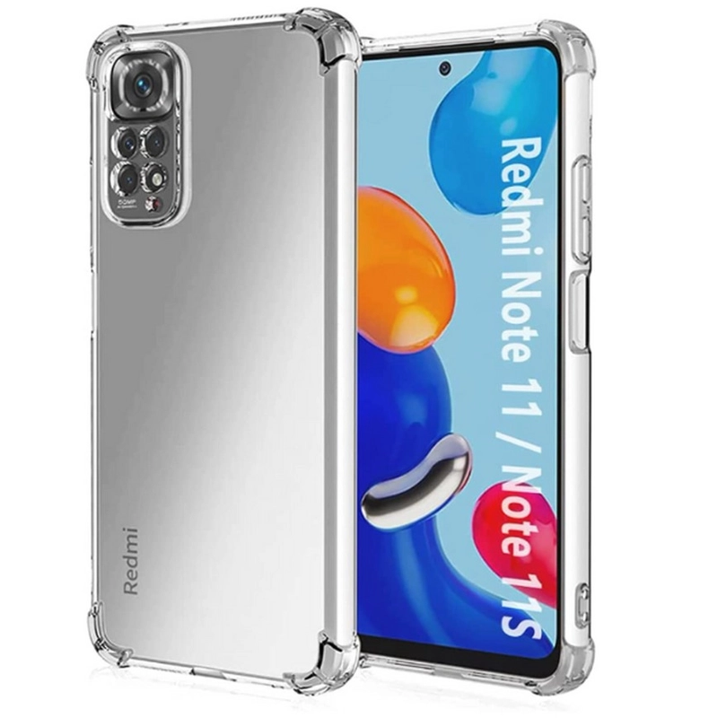 Чехол для Xiaomi Redmi Note 11 4G / Note 11S, с усиленными углами, силиконовый, прозрачный