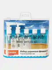 Дорожный набор флаконов Daswerk, 609295, 5 шт 100 мл баночек для шампуня, мыла, косметики
