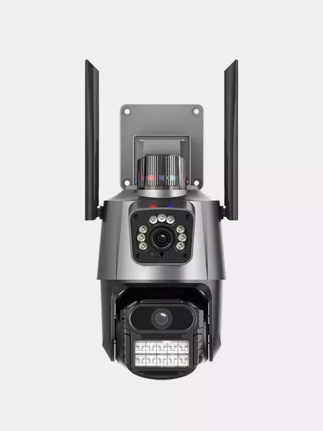 Черный уличная двойная камера видеонаблюдения Wi-Fi 360, поворотная