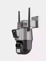 Черный уличная двойная камера видеонаблюдения Wi-Fi 360, поворотная