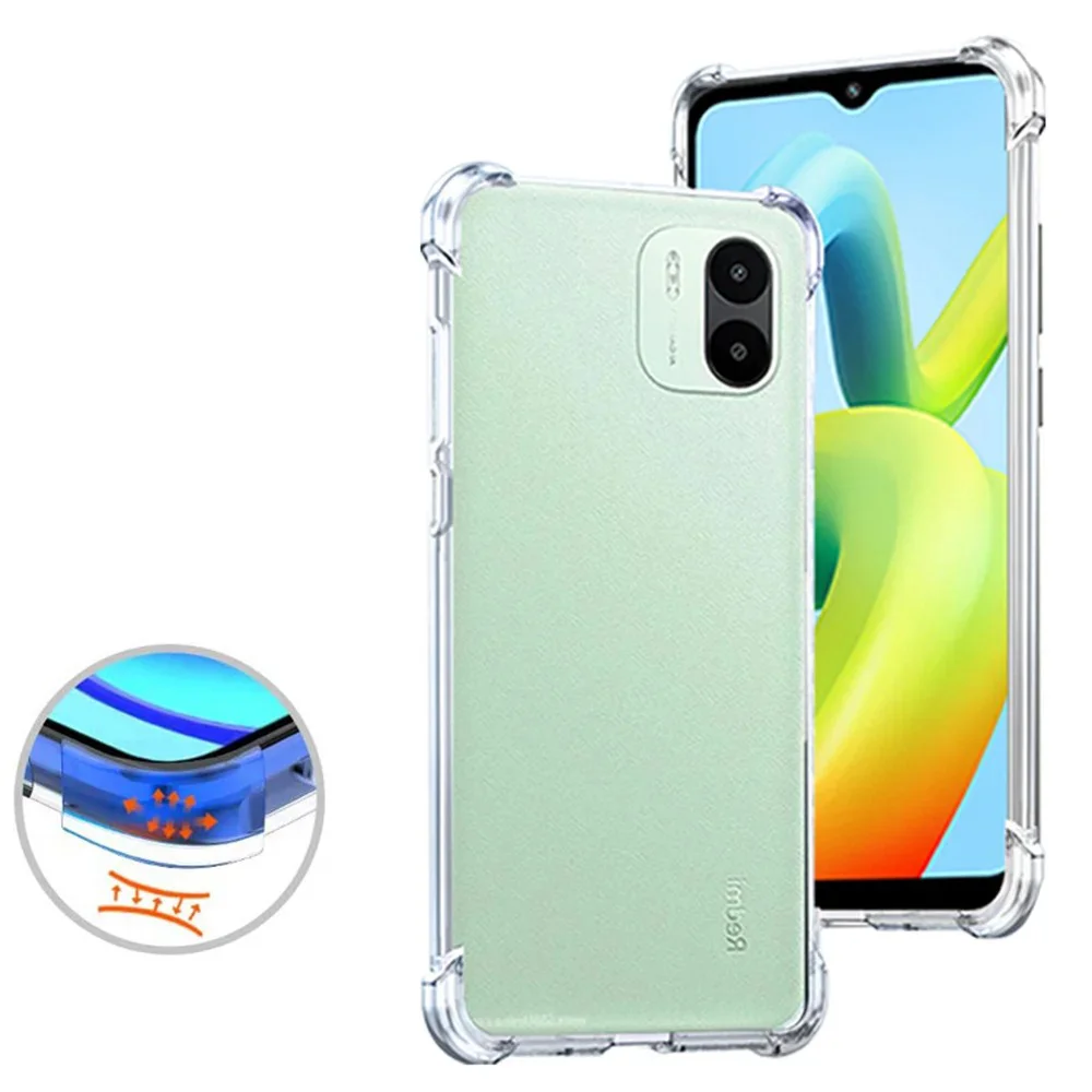 Чехол для Xiaomi Redmi A1+, Redmi A2+, Poco C51, с усиленными углами, силиконовый