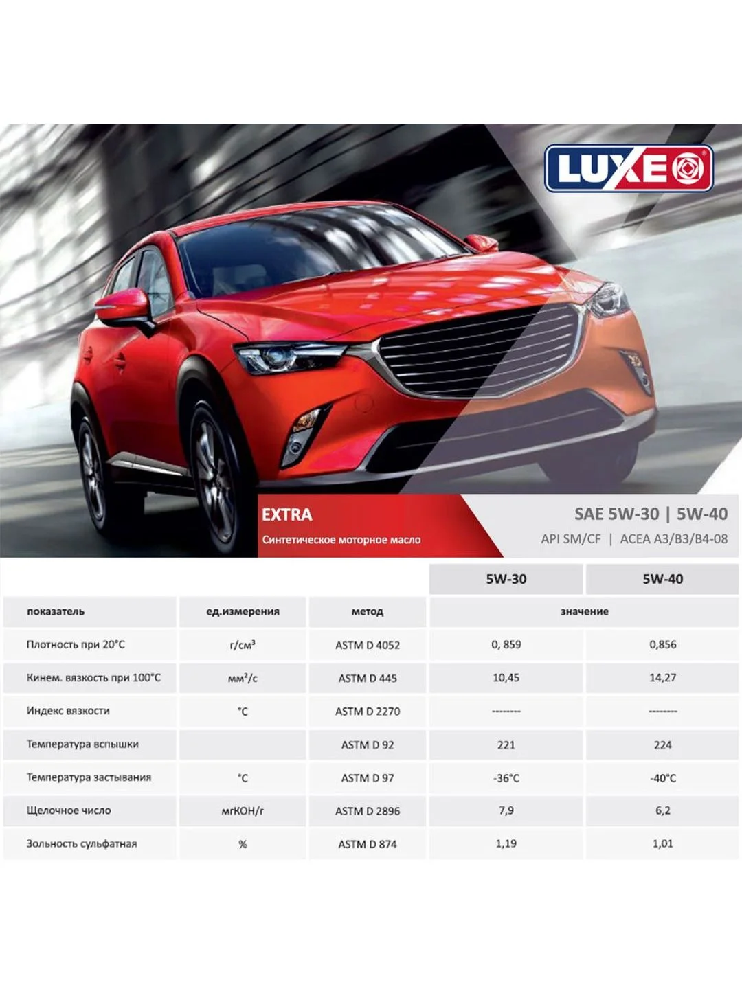 Моторное масло LUXE EXTRA 5W-30 SM/CF синтетическое 4л