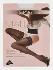 Белый чулки Omsa Malizia 40 Den с ажурной резинкой