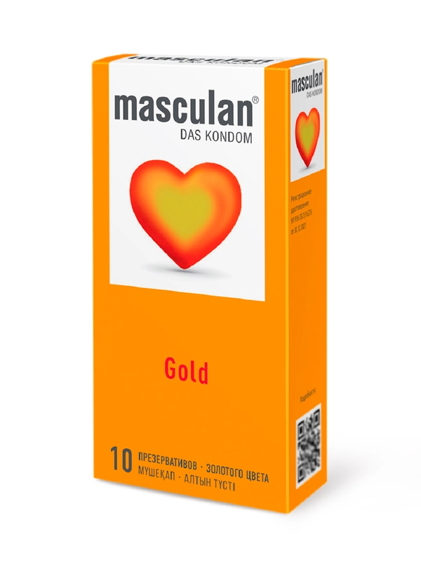 Презервативы Masculan Gold №10, золотого цвета, с ароматом ванили, 10 шт