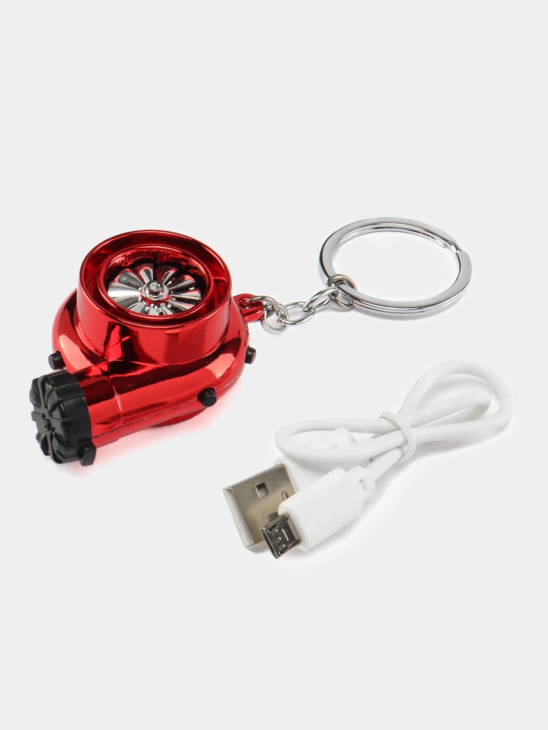 Красный брелок "Турбина"-зажигалка USB. Подвеска для ключей 5 цветов