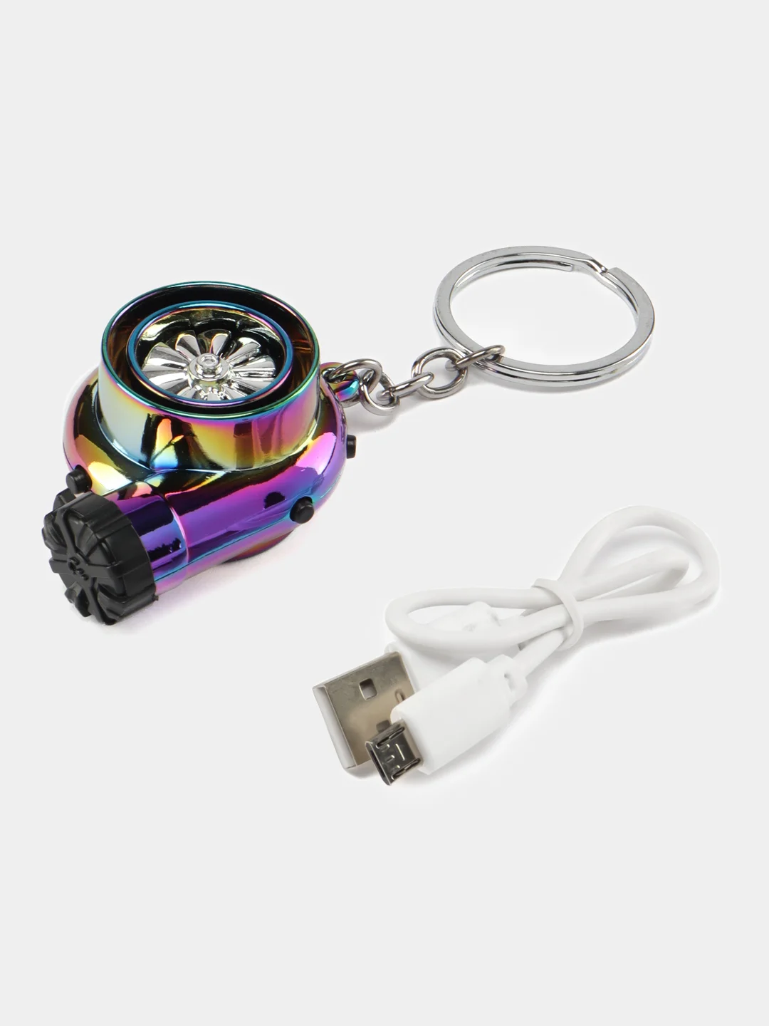 Разноцветный брелок "Турбина"-зажигалка USB. Подвеска для ключей 5 цветов