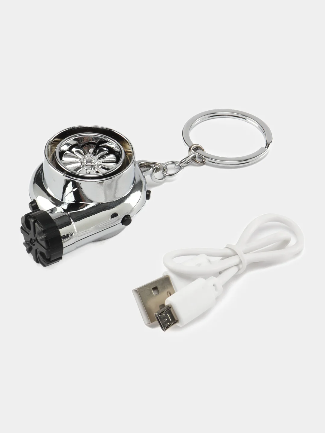 Серебряный брелок "Турбина"-зажигалка USB. Подвеска для ключей 5 цветов