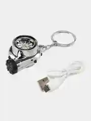 Серебряный брелок "Турбина"-зажигалка USB. Подвеска для ключей 5 цветов