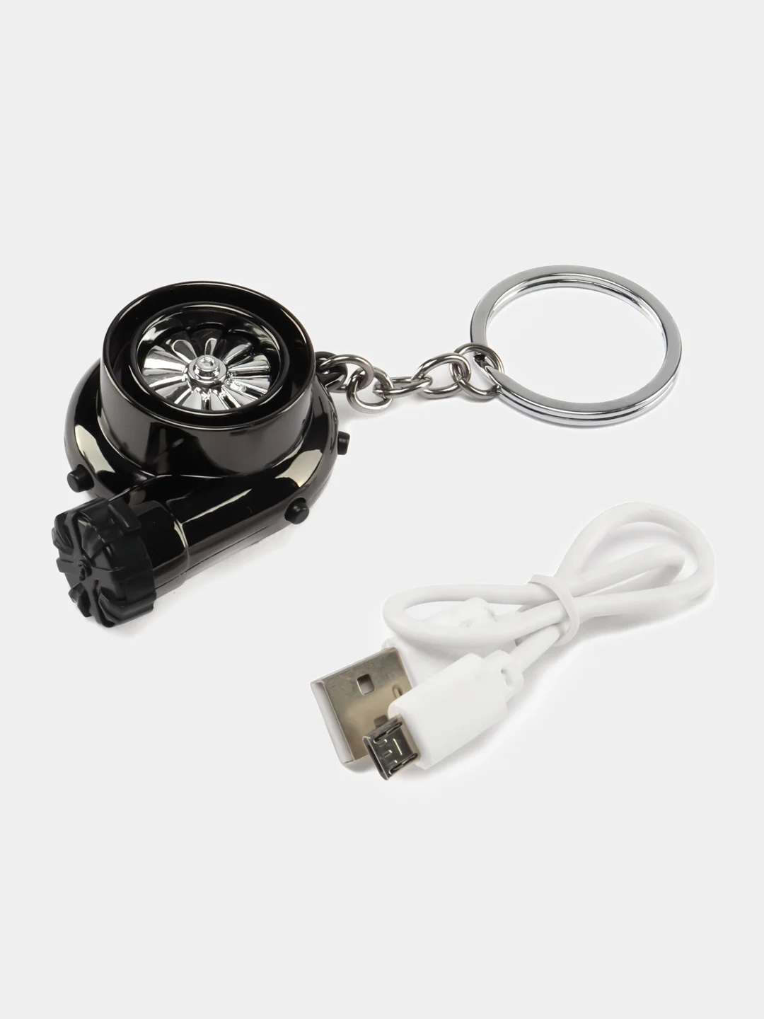 Черный брелок "Турбина"-зажигалка USB. Подвеска для ключей 5 цветов