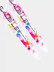 Розовый комплект лыжный ( 130-195 см)с креплением(NN75, NNN, SNS) .Лыжи STC Step с креплением