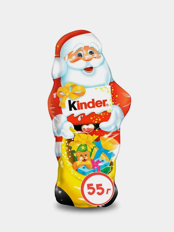 Подарочная фигура Kinder "Дед Мороз", молочный шоколад, 55 г