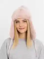 Конфетный шапка ушанка женская, зимняя