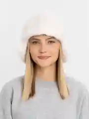 Молочный шапка женская зимняя теплая из ангоры, ушанка