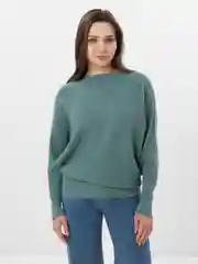 Лесной зеленый джемпер женский, летучая мышь