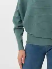 Лесной зеленый джемпер женский, летучая мышь