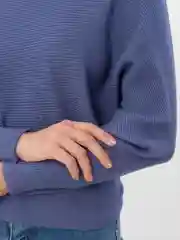 Индиго джемпер женский, летучая мышь