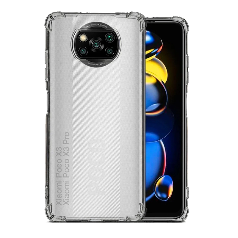 Чехол для Poco X3 / X3 Pro, с усиленными углами, силиконовый, прозрачный