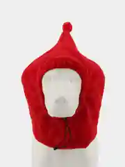 Красный шапка для собак и кошек флисовая, с помпоном