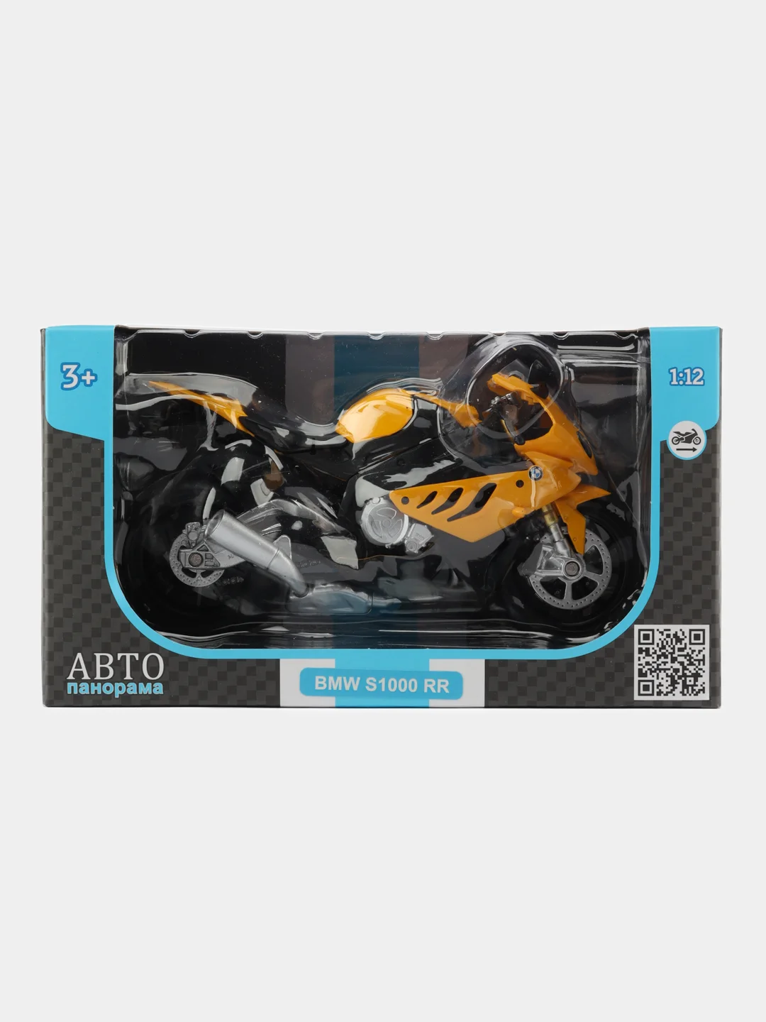 Мотоцикл металл. 1:12 BMW S1000RR, желтый, в/к 7,1*11,7*20,6 см JB1251606