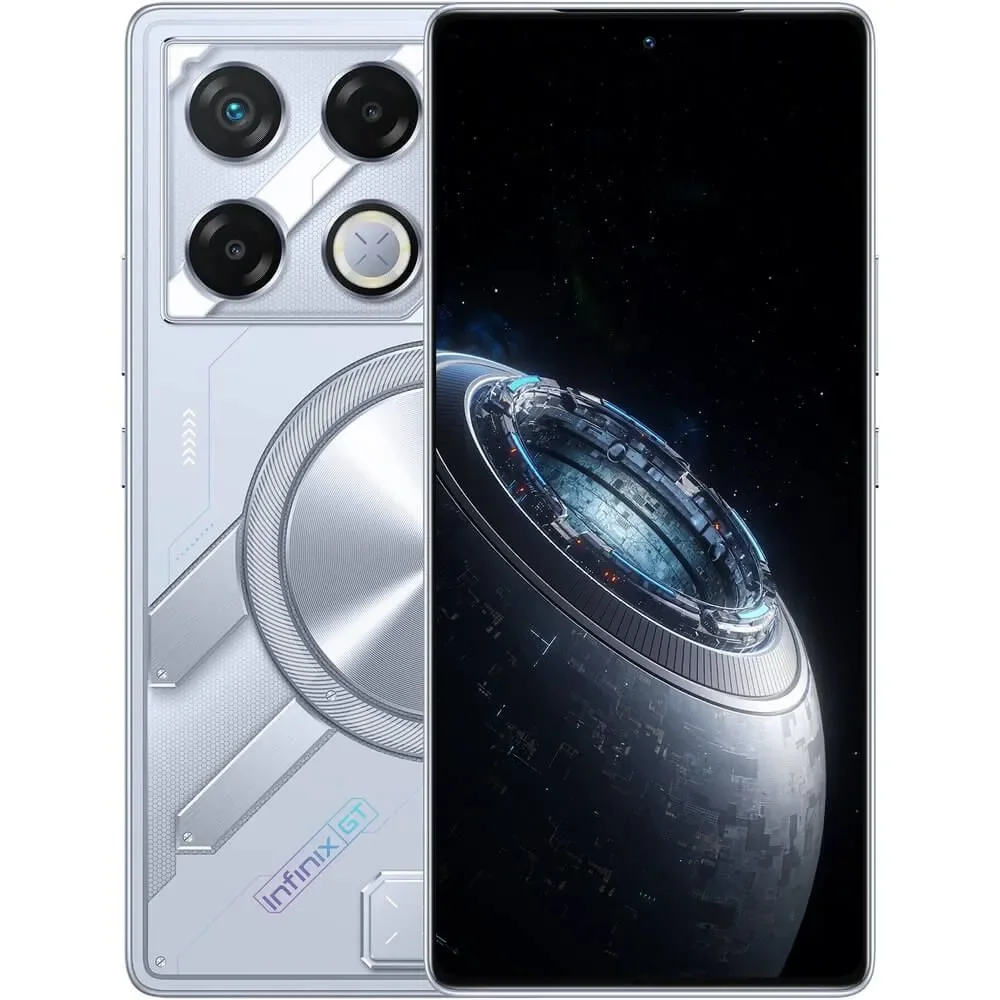 Серебряный смартфон Infinix GT 20 Pro 12+256GB Mecha
