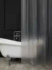 Серебряный штора для ванной комнаты, 3D, прозрачная шторка, с кольцами, 180 х 180, 180 х 200