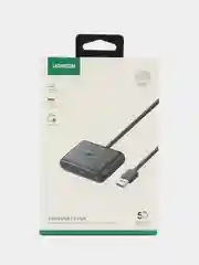 Хаб USB-A 4 в 1 UGREEN CR113, 4xUSB-A 3.0, доп. питание USB-C, кабель 1 м, 20291