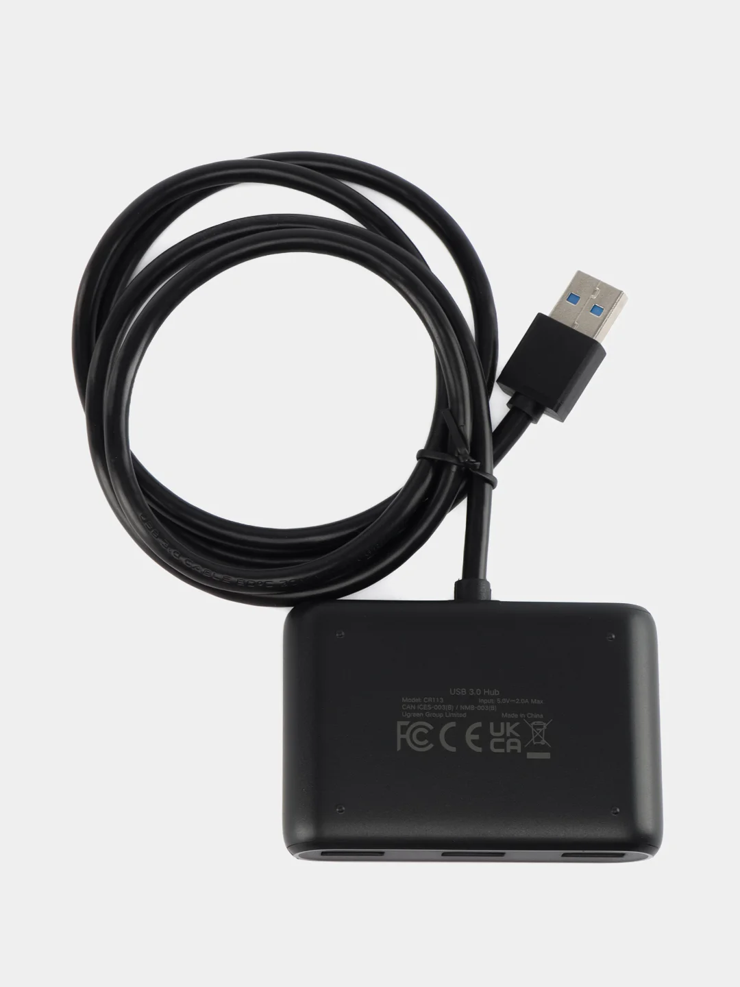 Хаб USB-A 4 в 1 UGREEN CR113, 4xUSB-A 3.0, доп. питание USB-C, кабель 1 м, 20291
