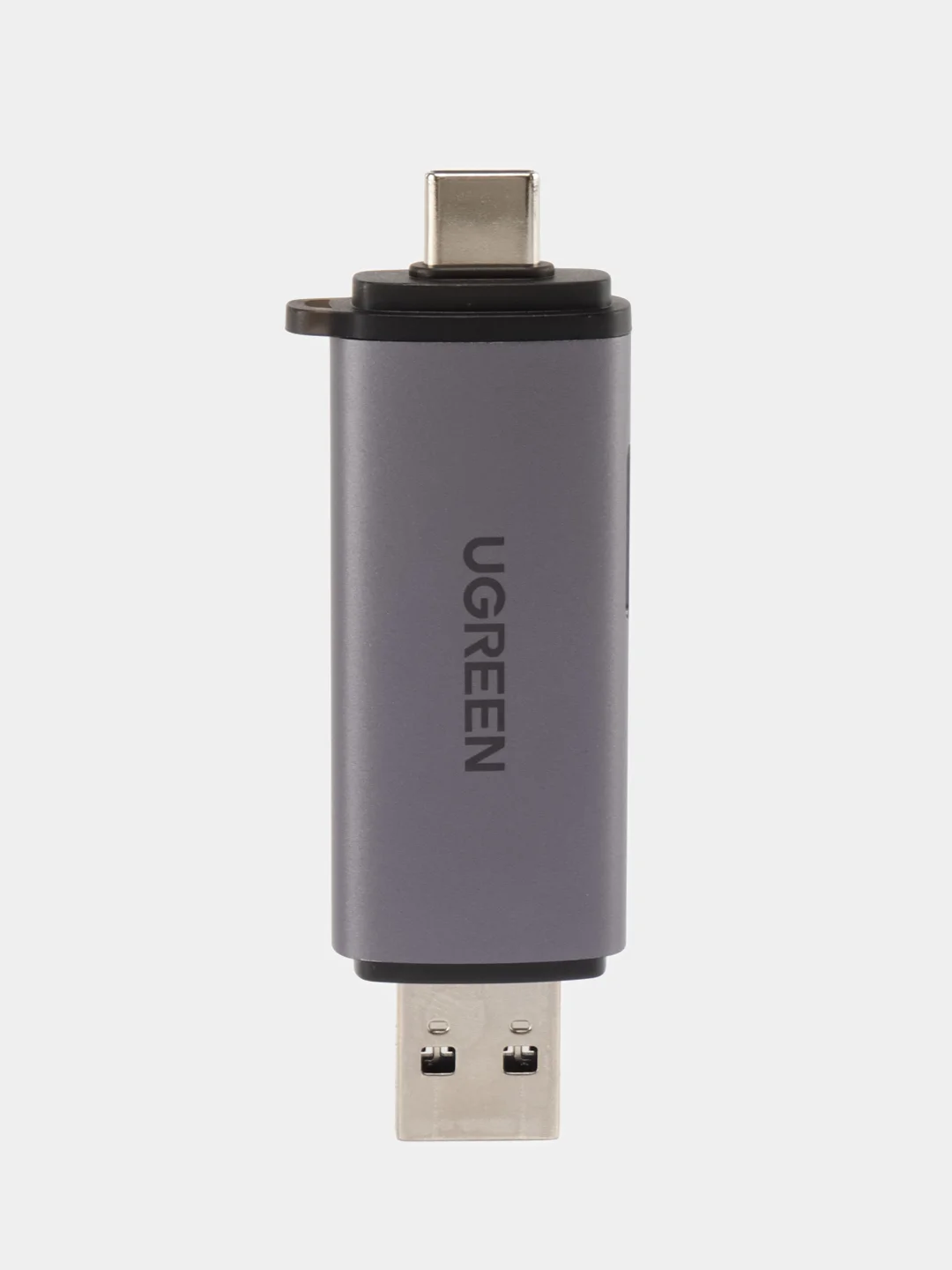 Картридер Micro SD/TF UGREEN USB-A 3.0 + USB-C 3.1 Gen1, 5Gbps, цвет серый космос, 50706