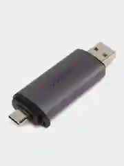 Картридер Micro SD/TF UGREEN USB-A 3.0 + USB-C 3.1 Gen1, 5Gbps, цвет серый космос, 50706