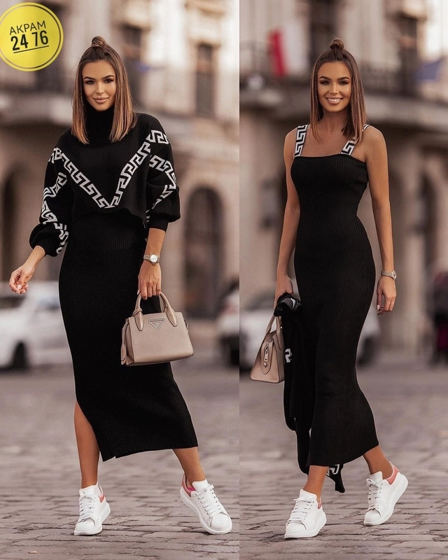 Платье женское с кофтой, лапша, больших размеров