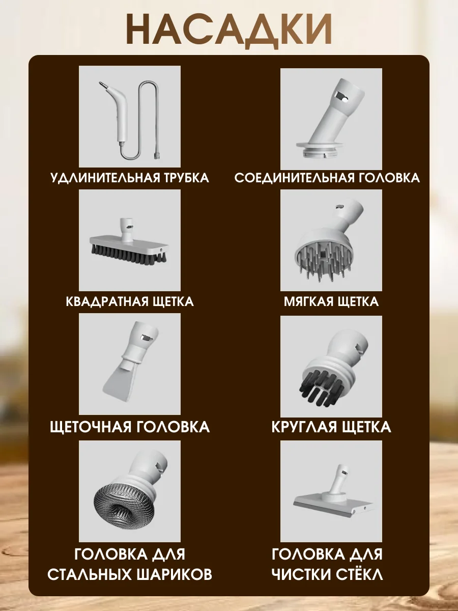 Белый профессиональный пароочиститель для дома/ Парогенератор для уборки/ Паровой очиститель