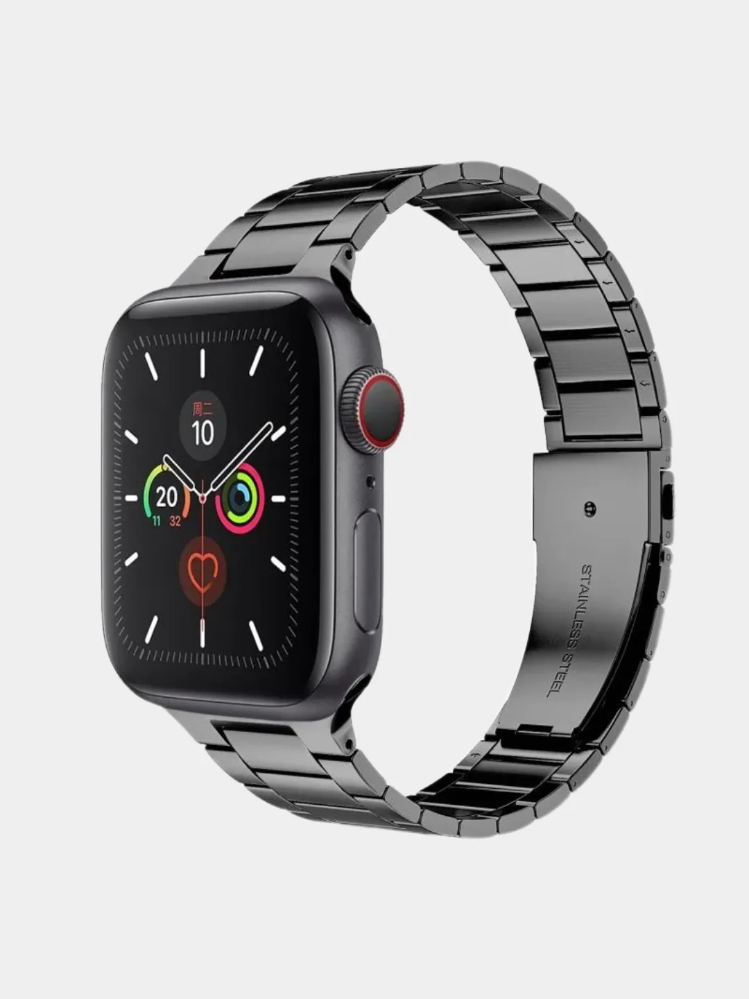 Черный металлический ремешок для Apple Watch 38, 40, 41, 42, 44, 45, 49 мм стальной браслет