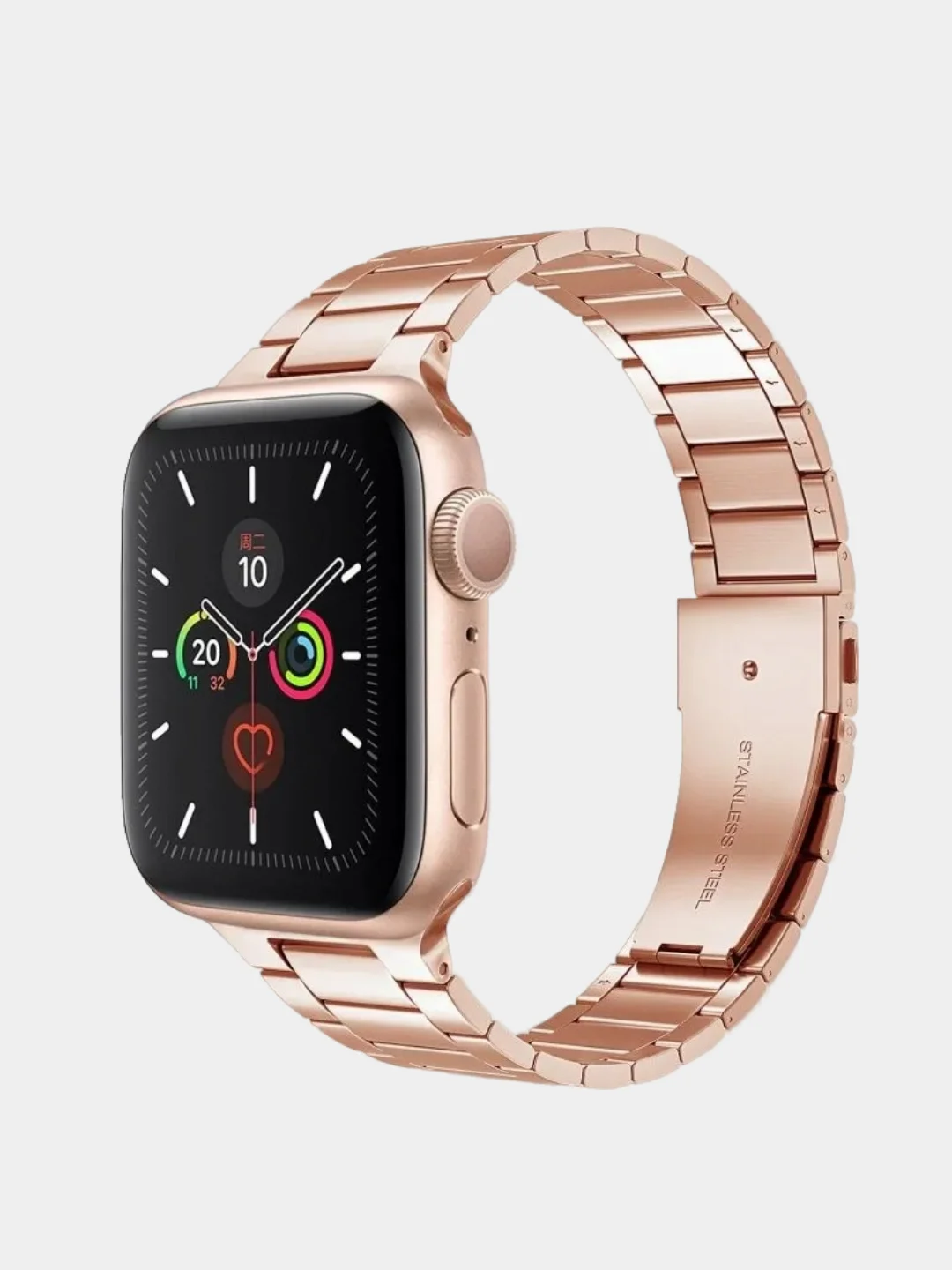 Бежевый металлический ремешок для Apple Watch 38, 40, 41, 42, 44, 45, 49 мм стальной браслет