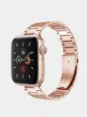 Бежевый металлический ремешок для Apple Watch 38, 40, 41, 42, 44, 45, 49 мм стальной браслет