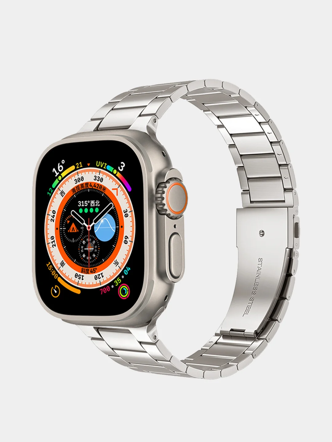 Розовый металлический ремешок для Apple Watch 38, 40, 41, 42, 44, 45, 49 мм стальной браслет