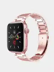 Розовый металлический ремешок для Apple Watch 38, 40, 41, 42, 44, 45, 49 мм стальной браслет