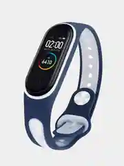 Темно-синий силиконовый ремешок спортивный для Xiaomi Mi Band 3 / 4 / 5/ 6