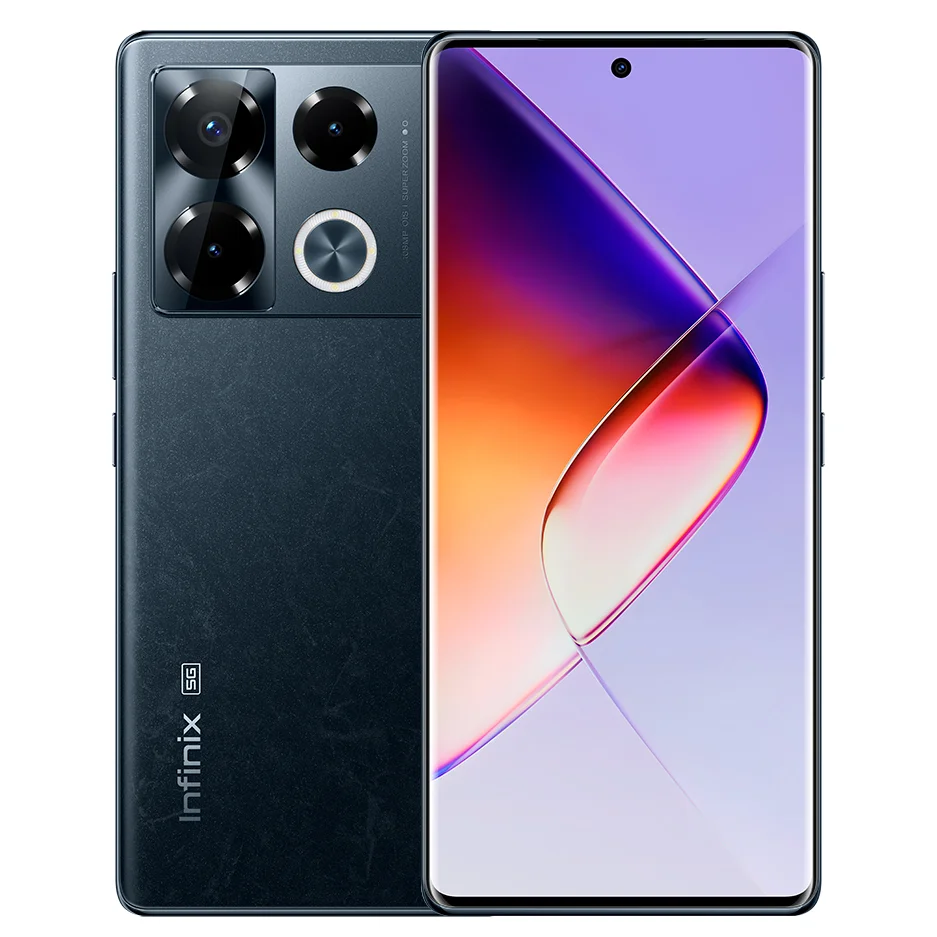 Черный смартфон Infinix NOTE 40 PRO+ 5G 12+256GB