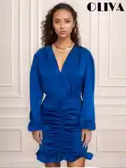 Синий платье шелковое женское