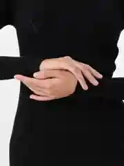 Черный платье женское трикотажное, длинное