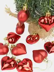 Красный елочные игрушки на Новый год на елку, 12 шт