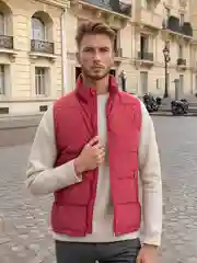 Красный жилет утепленный, мужской/женский