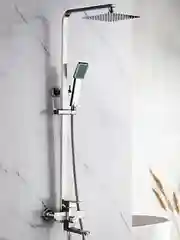Серебряный душевая стойка со смесителем и тропическим душем Ledeme L72433