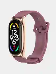 Багровый ремешок для Xiaomi mi band 3, 4, 5, 6, фирменный силиконовый, с металлической капсулой