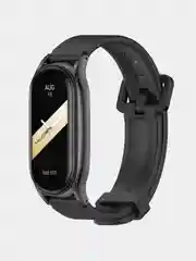 Черный ремешок для Xiaomi mi band 3, 4, 5, 6, фирменный силиконовый, с металлической капсулой